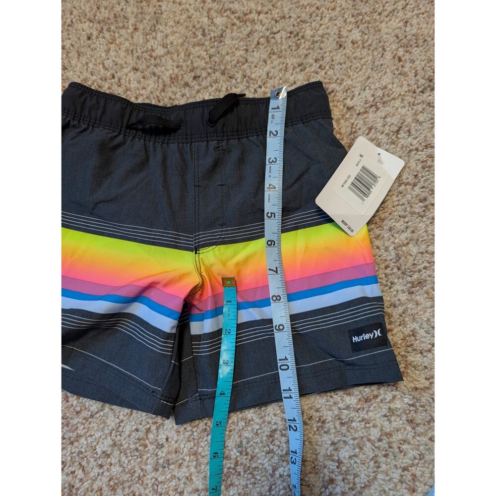 HURLEY BOYS Toddler swim suit/board shorts; NWT; Colorful stripes, 4T; UPF 50 - Picture 5 of 11